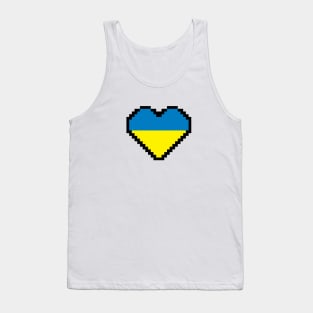 Ukraine Flag Pixel Art, Ukranian Flag  pixel art Tank Top